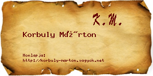 Korbuly Márton névjegykártya