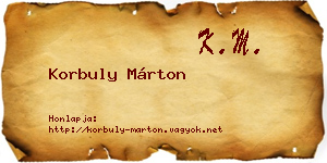 Korbuly Márton névjegykártya