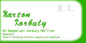 marton korbuly business card